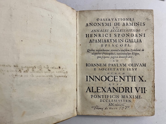 Observationes Anonymi de Arminis ad Annales ecclesiasticos Henrici Spondani Apamiarum in Gallia episcopi